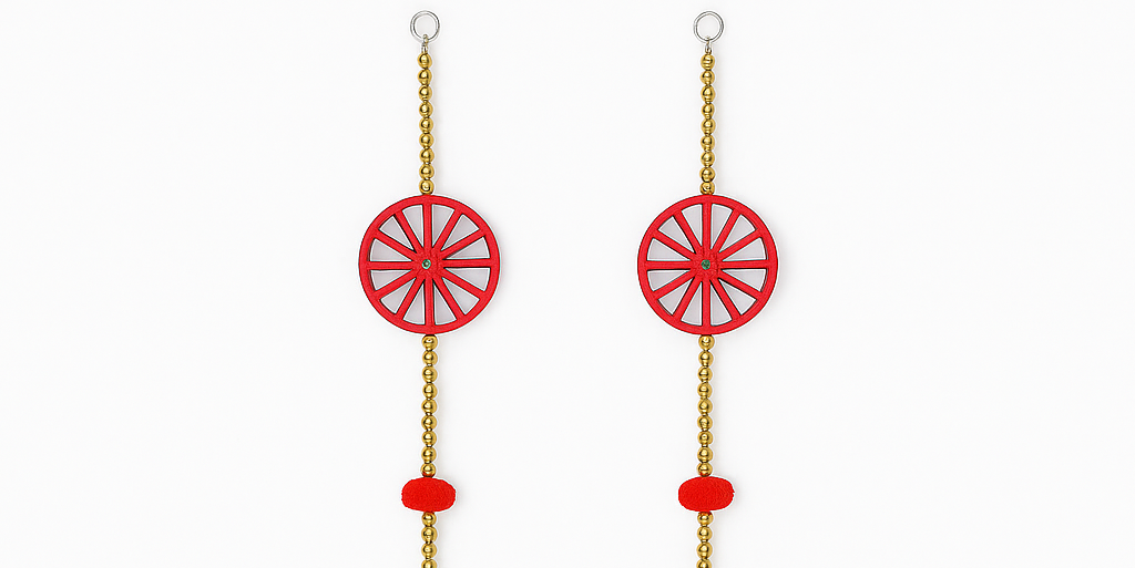 Vibrant Wheel Design Hanging Toran with Bells – Multicolor Decorative Door Hanging SET OF 2