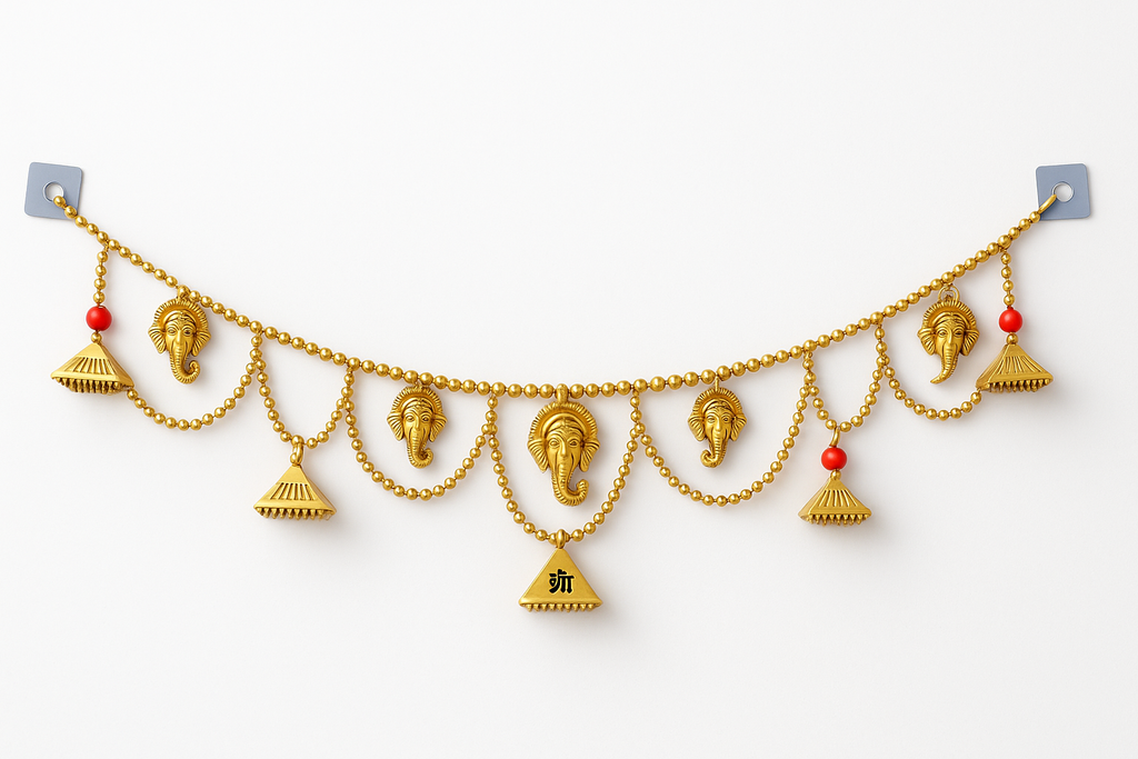 Golden Ganesha Toran – Auspicious Door Hanging for Positive Energy & Prosperity