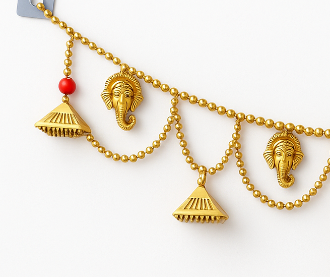 Golden Ganesha Toran – Auspicious Door Hanging for Positive Energy & Prosperity